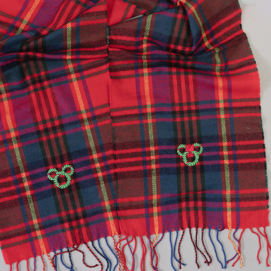 Sample - Mickey & Minnie Wreath Embroidered Scarf
