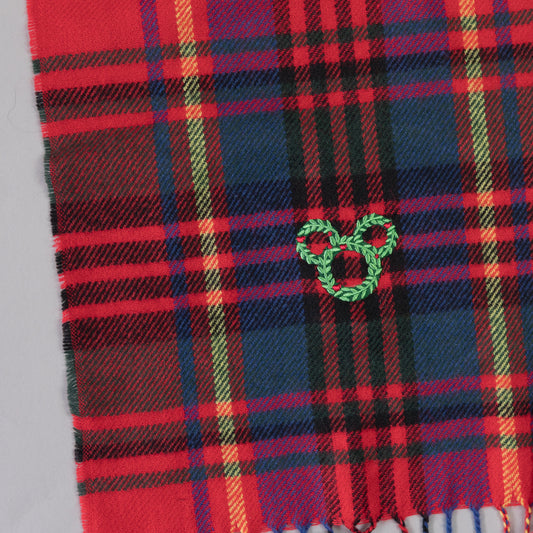 Sample - Mickey & Minnie Wreath Embroidered Scarf