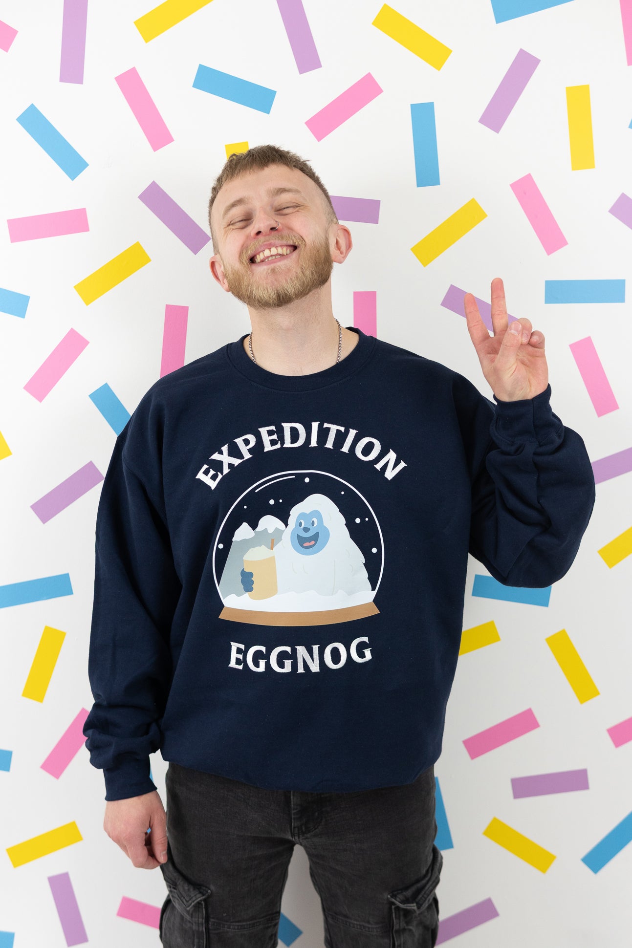 Expedition Eggnog – Navy Christmas Jumper