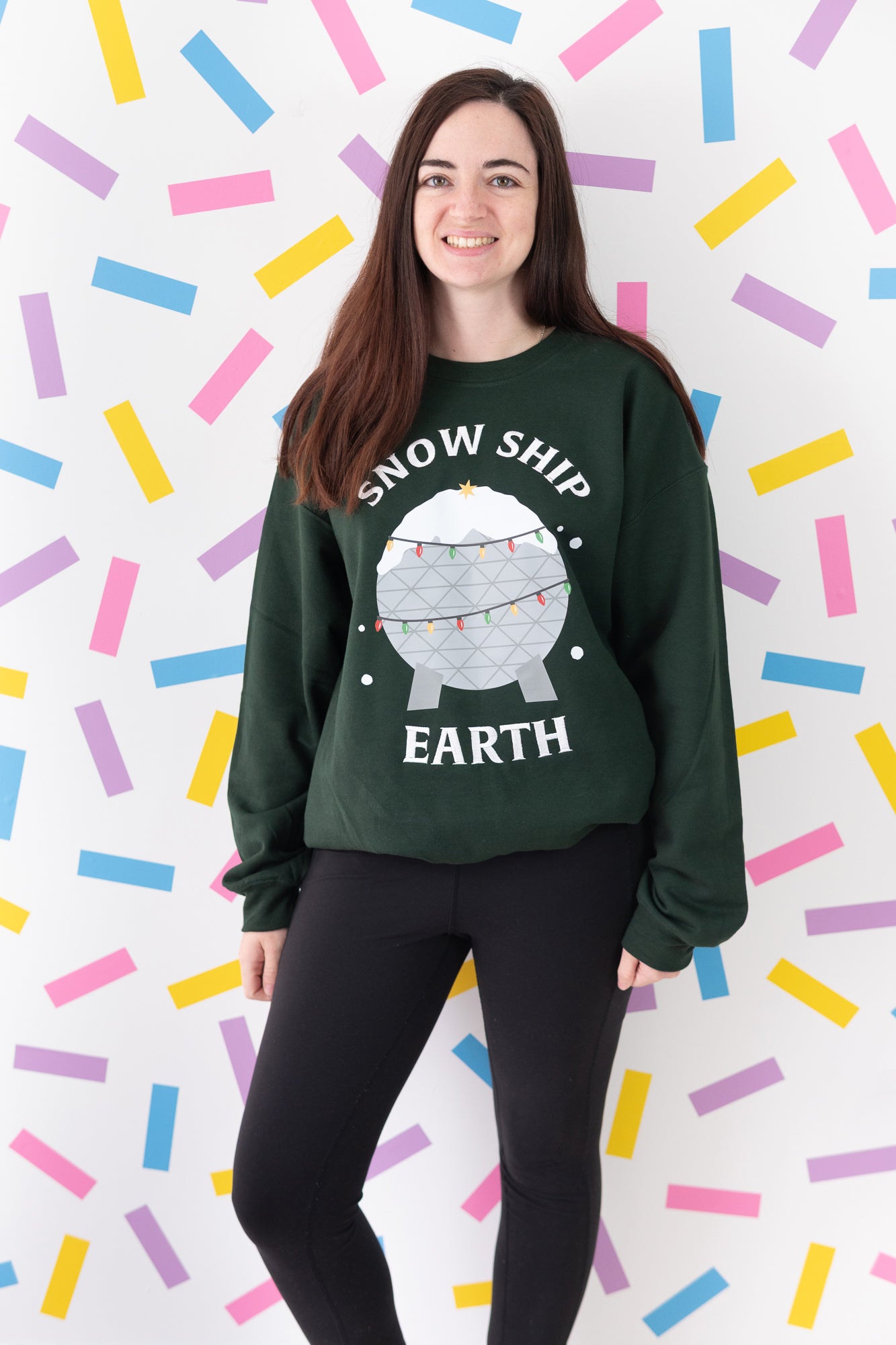 Snow Ship Earth – Forrest Green Christmas Jumper
