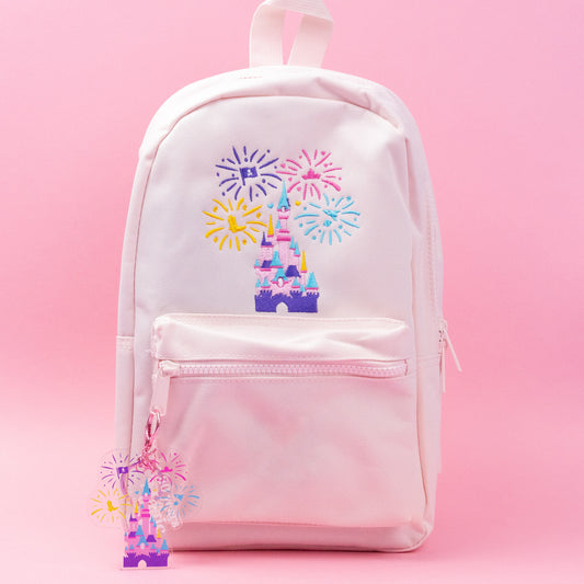 Disneyland Paris Fireworks Castle Pink Mini Backpack