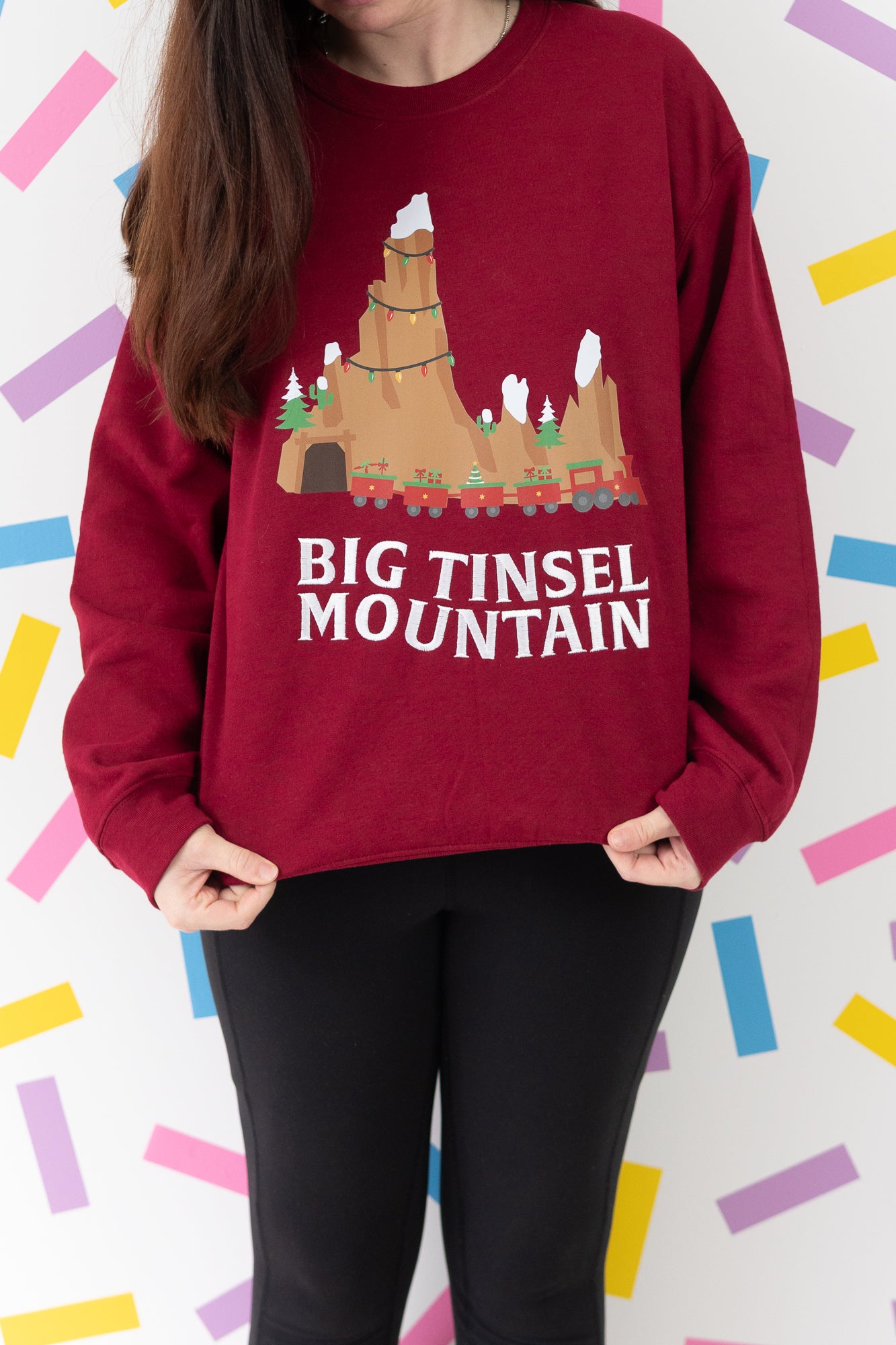 Big Tinsel Mountain – Garnet Red Christmas Jumper