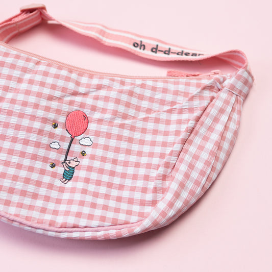 Piglet Oh D Dear Gingham Sling Bag