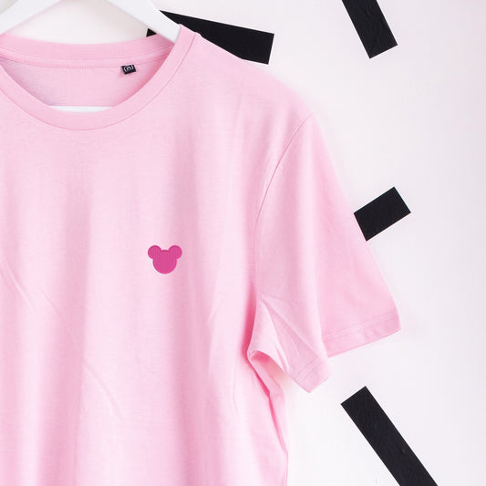 Minimal Mickey Embroidered T-Shirt - Pink