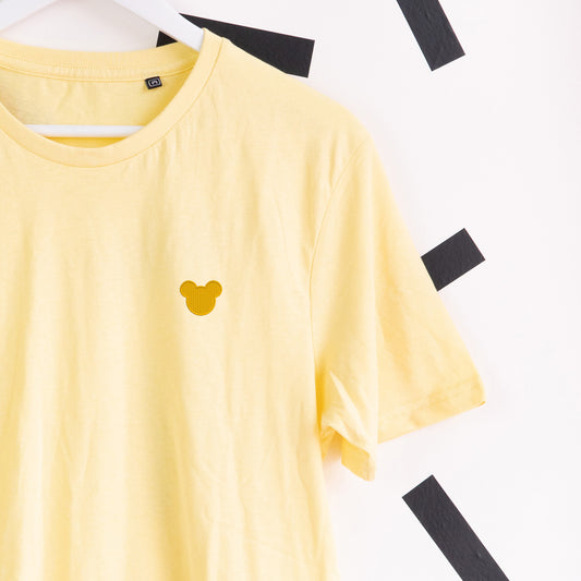 Minimal Mickey Embroidered T-Shirt - Yellow