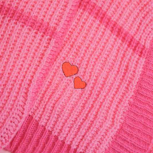 Winnie Valentines Embroidered Cardigan - Pink/Pink