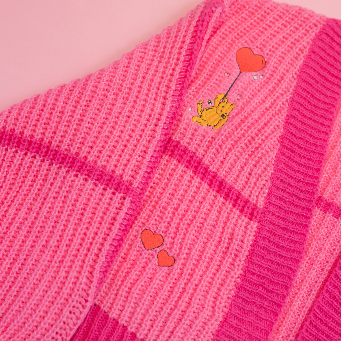 Winnie Valentines Embroidered Cardigan - Pink/Pink