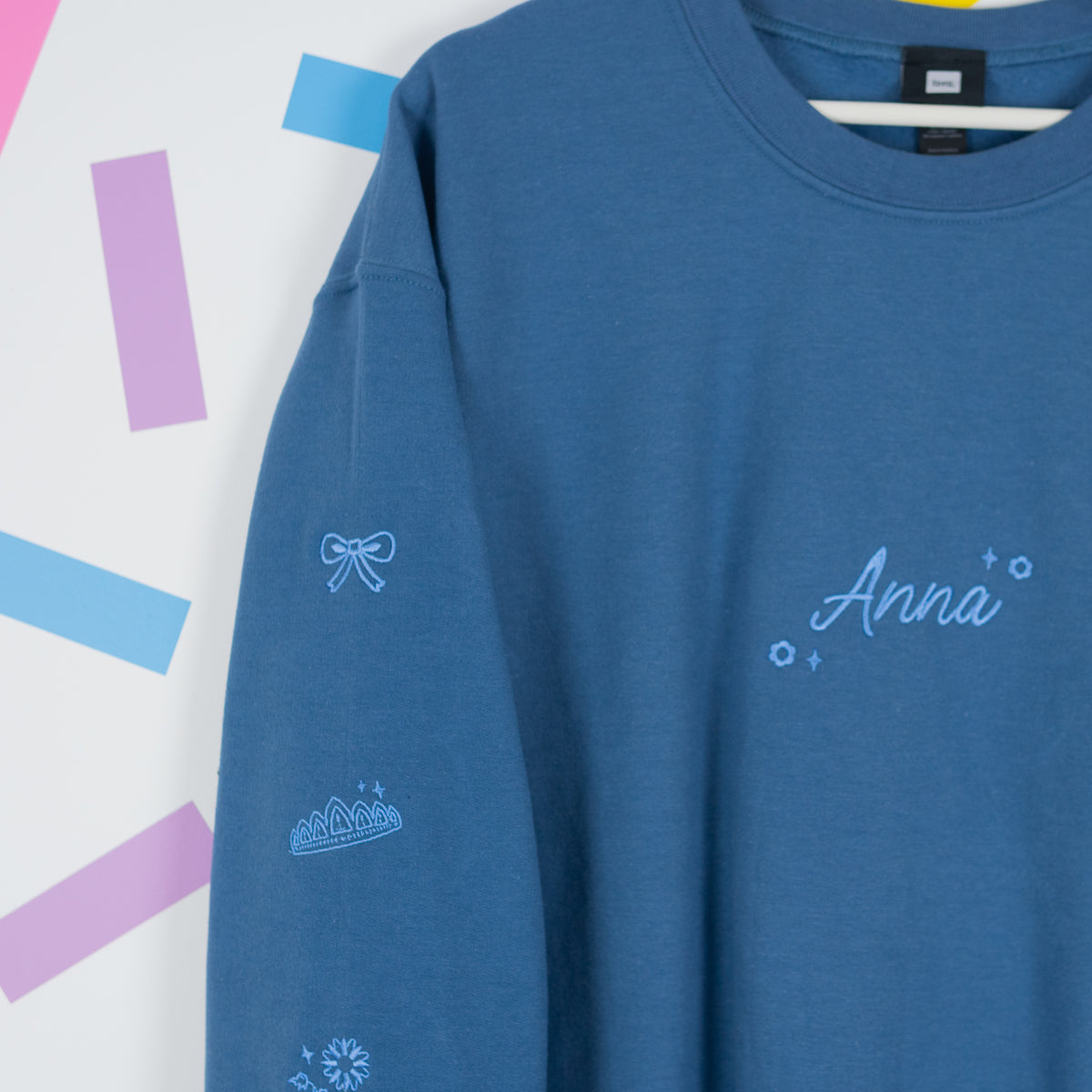 Seconds - Anna Frozen Embroidered Indigo Blue Jumper - Medium