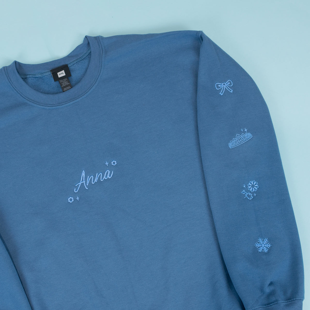 Seconds - Anna Frozen Embroidered Indigo Blue Jumper - Medium