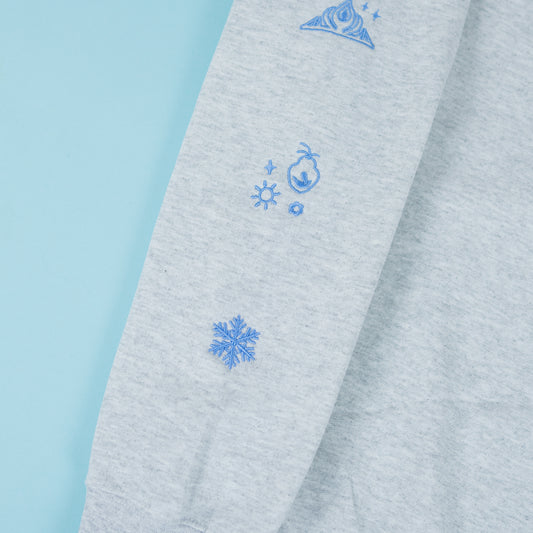 Elsa Frozen Embroidered Ash Grey Jumper