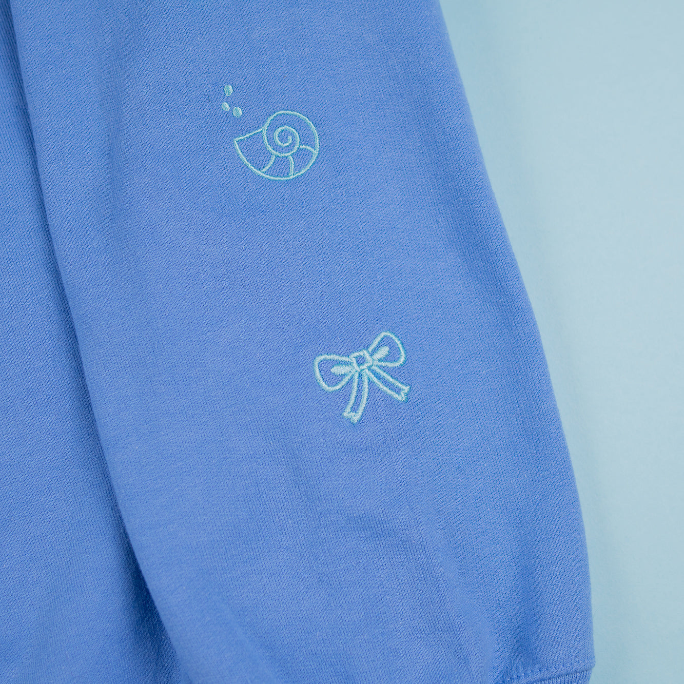 Ariel Embroidered Mid Blue Jumper