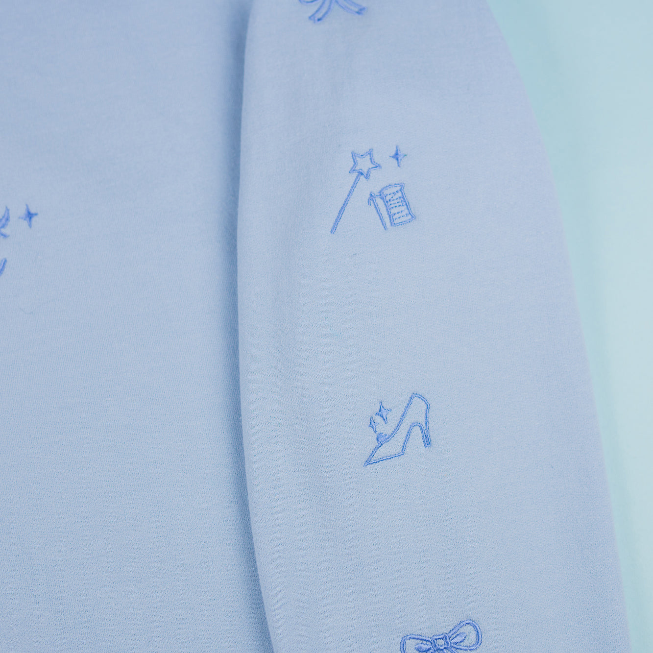 Cinderella Embroidered Light Blue Jumper