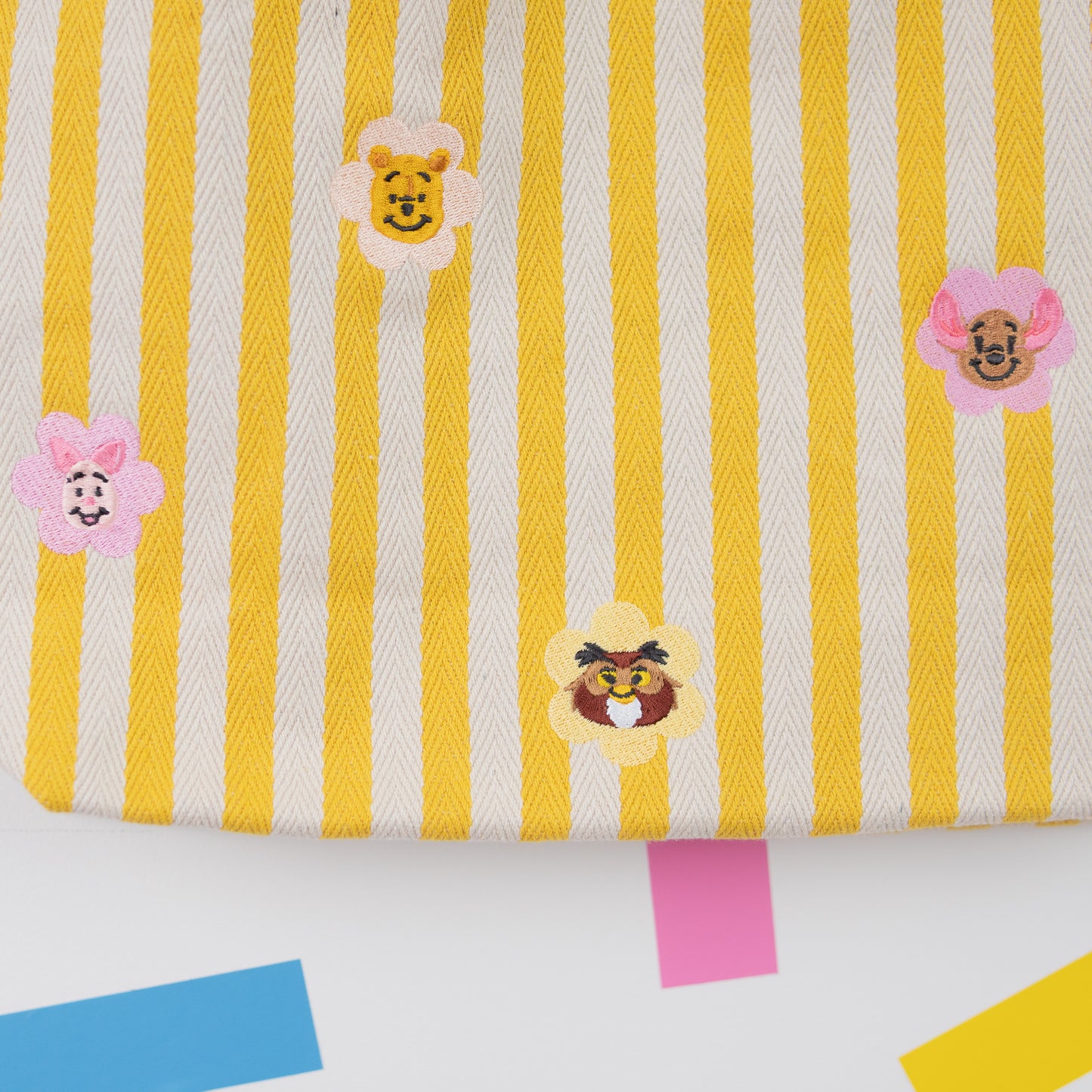 Hundred Aker Wood Yellow Stripe Embroidered Tote Bag