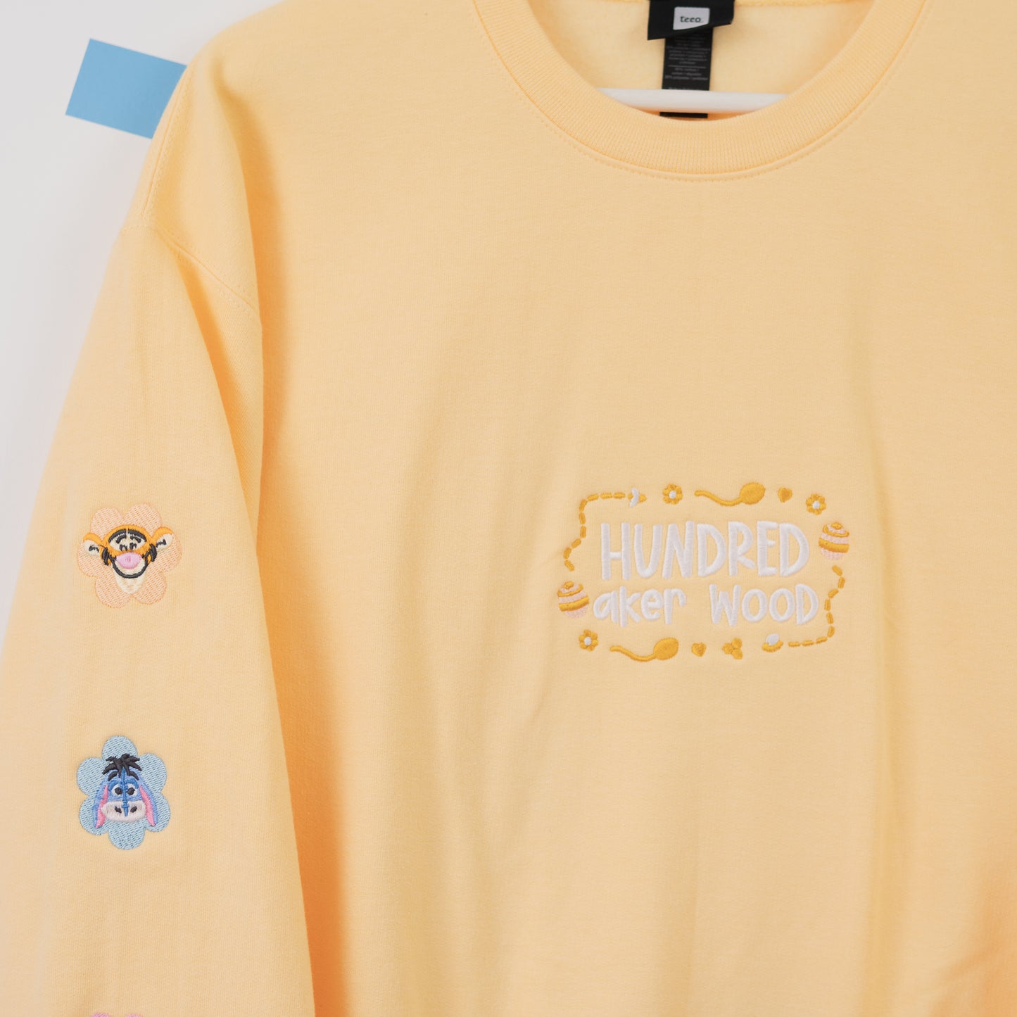 Hundred Aker Wood Embroidered Pale Yellow Jumper