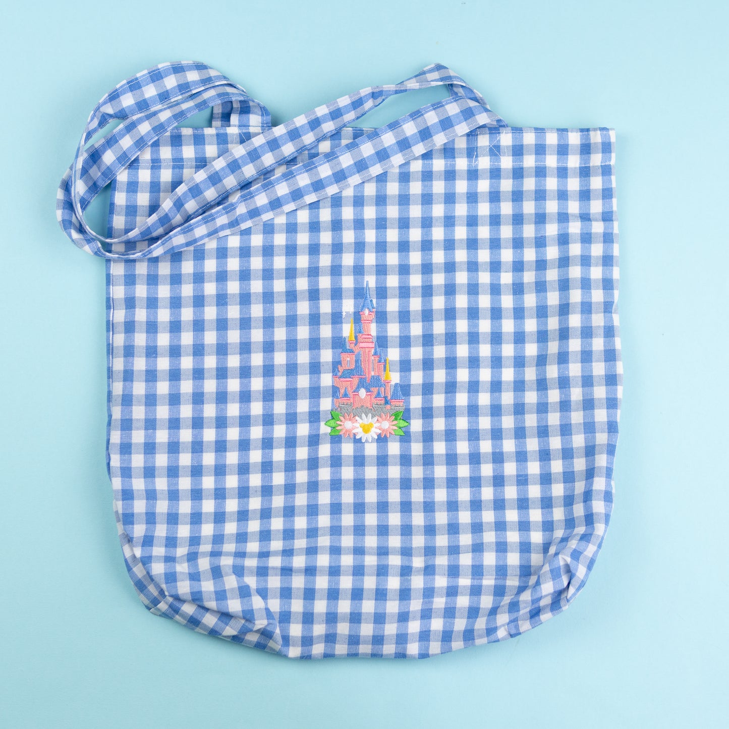 Sample - DLP Floral Gingham Tote Bag - Blue