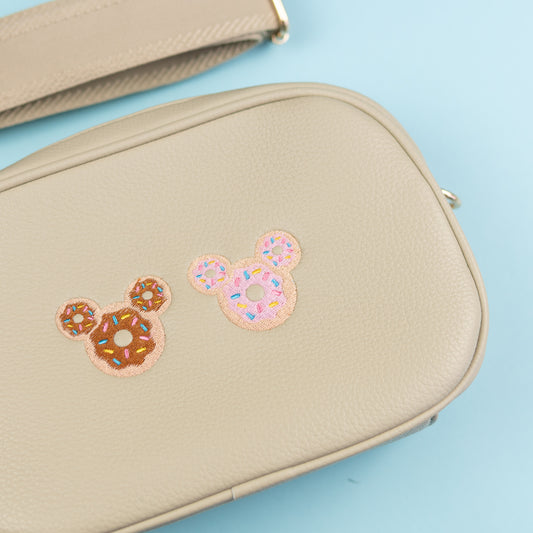 Sample - Mickey Donut Embroidered Cross Body Bag - Beige