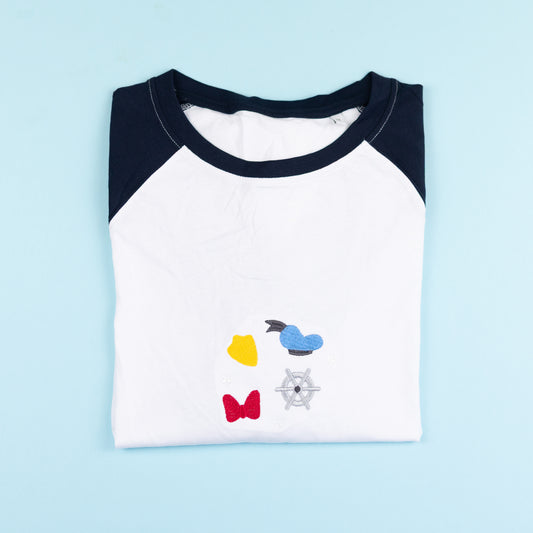 Sample - Donald Embroidered Navy Baseball Tee