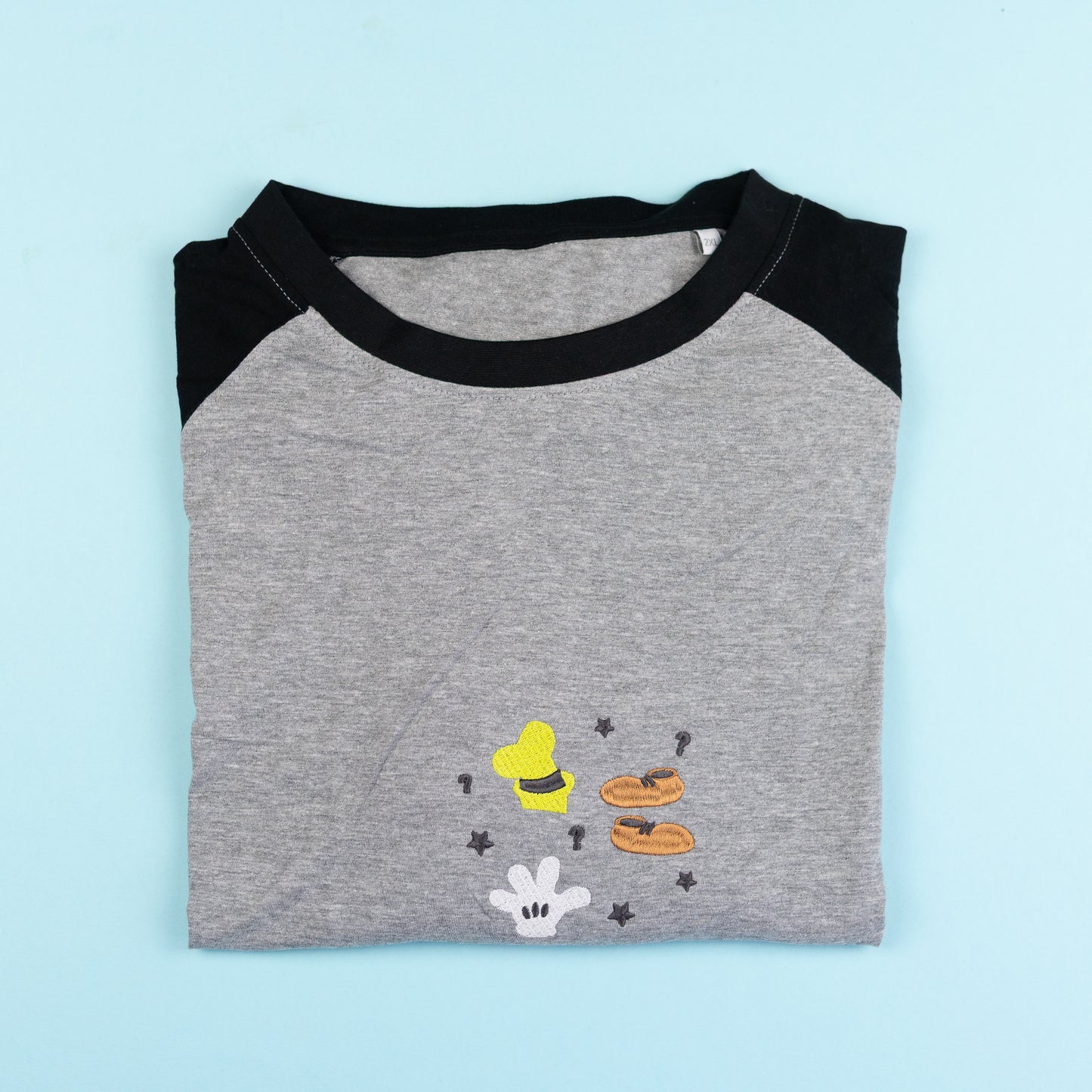 Sample - Goofy Embroidered Grey Baseball Tee