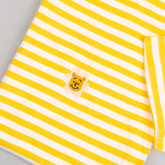Sample - Winnie Flower Embroidered Stripe T-Shirt