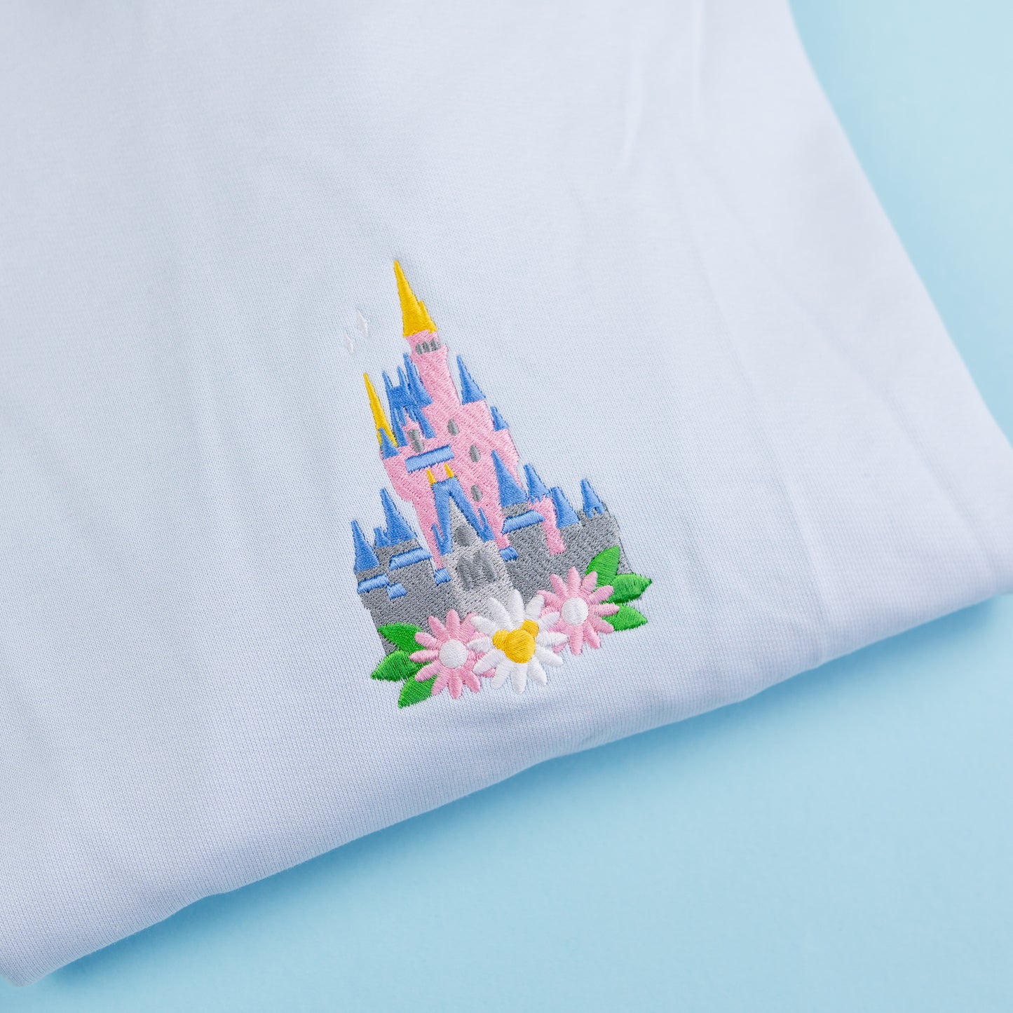 Sample - WDW Floral Light Blue Embroidered Jumper