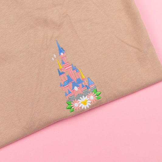 Sample - DLP Floral Dusty Pink Embroidered Oversize Tee