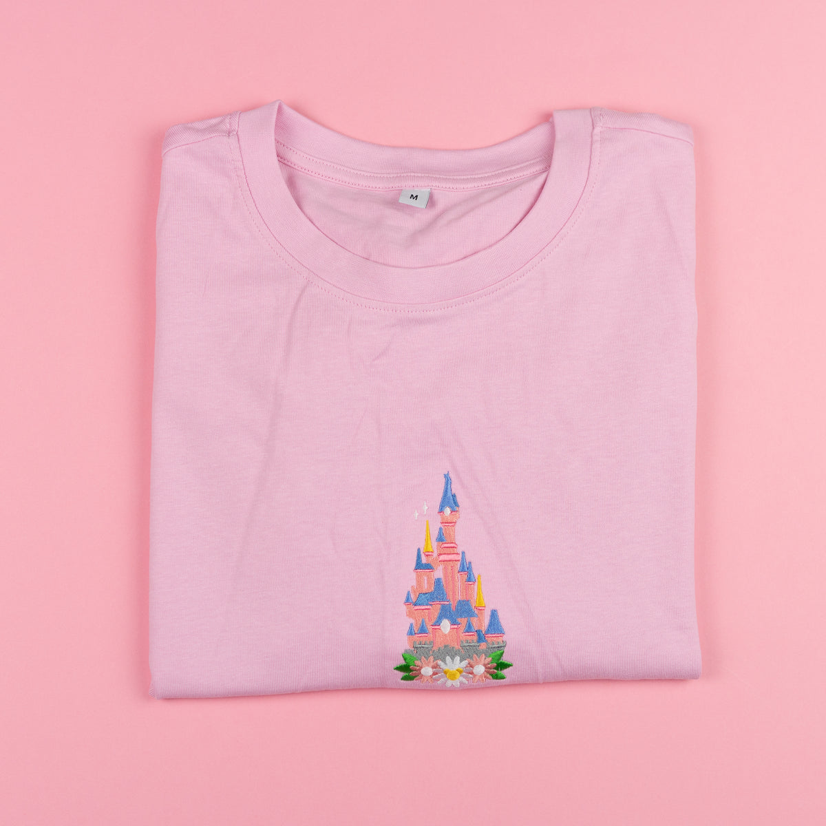 Sample - DLP Floral Pink Embroidered Oversize Tee - Medium