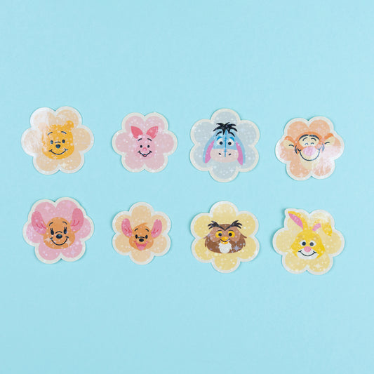 100 Aker Woods Flower Sparkly Vinyl Stickers