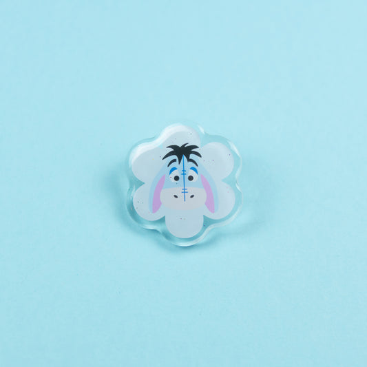 Eeyore Flower Glittery Acrylic Pin