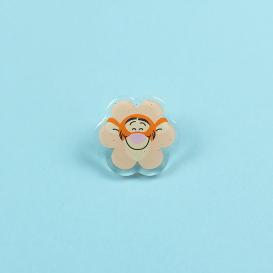 Tigger Flower Glittery Acrylic Pin