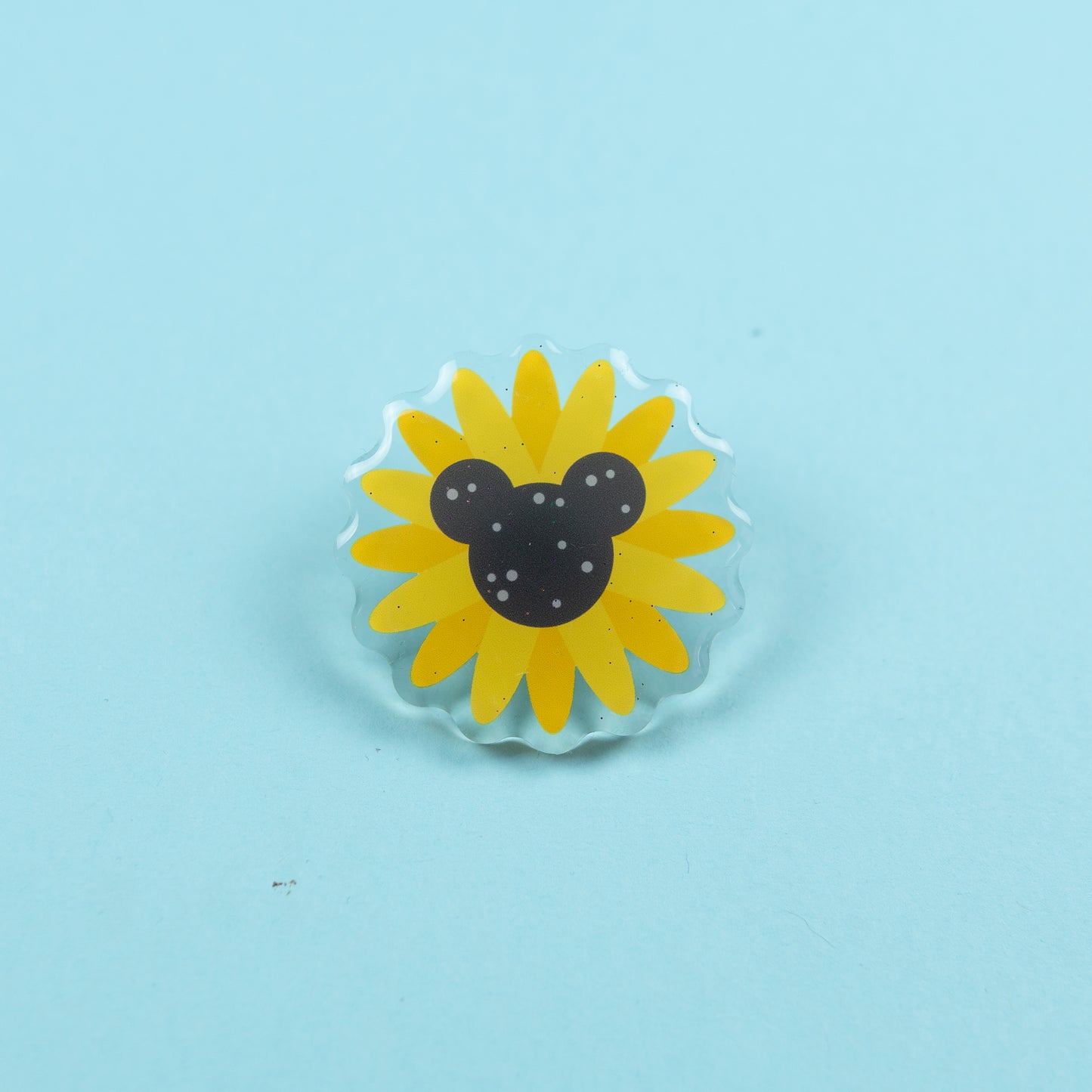 Mickey Sunflower Glittery Acrylic Pin