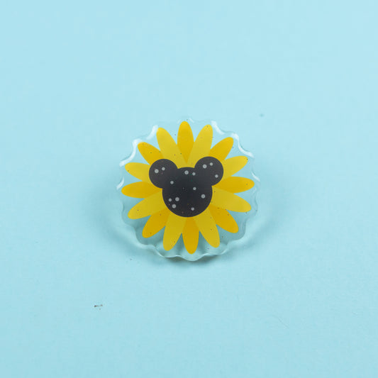 Mickey Sunflower Glittery Acrylic Pin