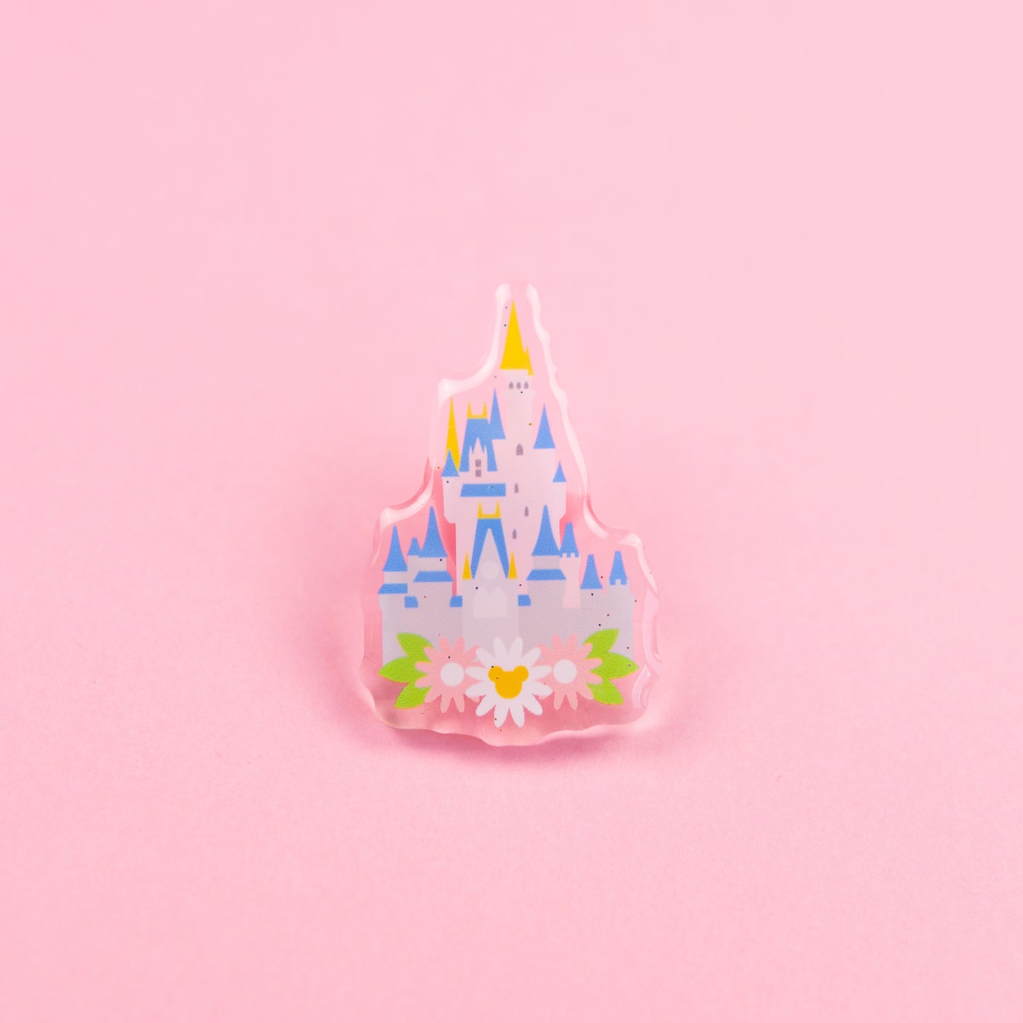 Walt Disney World Floral Glittery Acrylic Pin