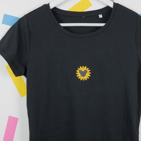 Sample - Mickey Sunflower Black T-Shirt Dress