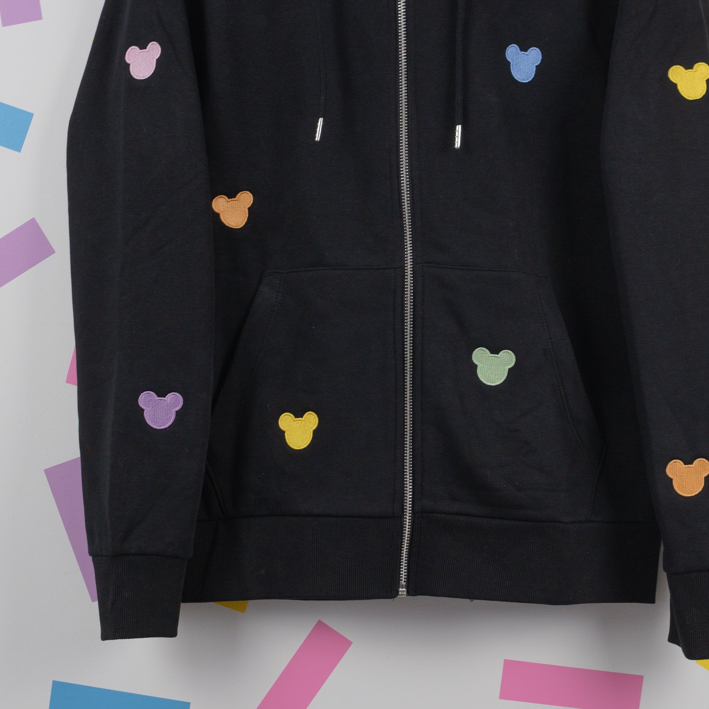 Sample - Mickey All Over Embroidered Zip Up Hoodie