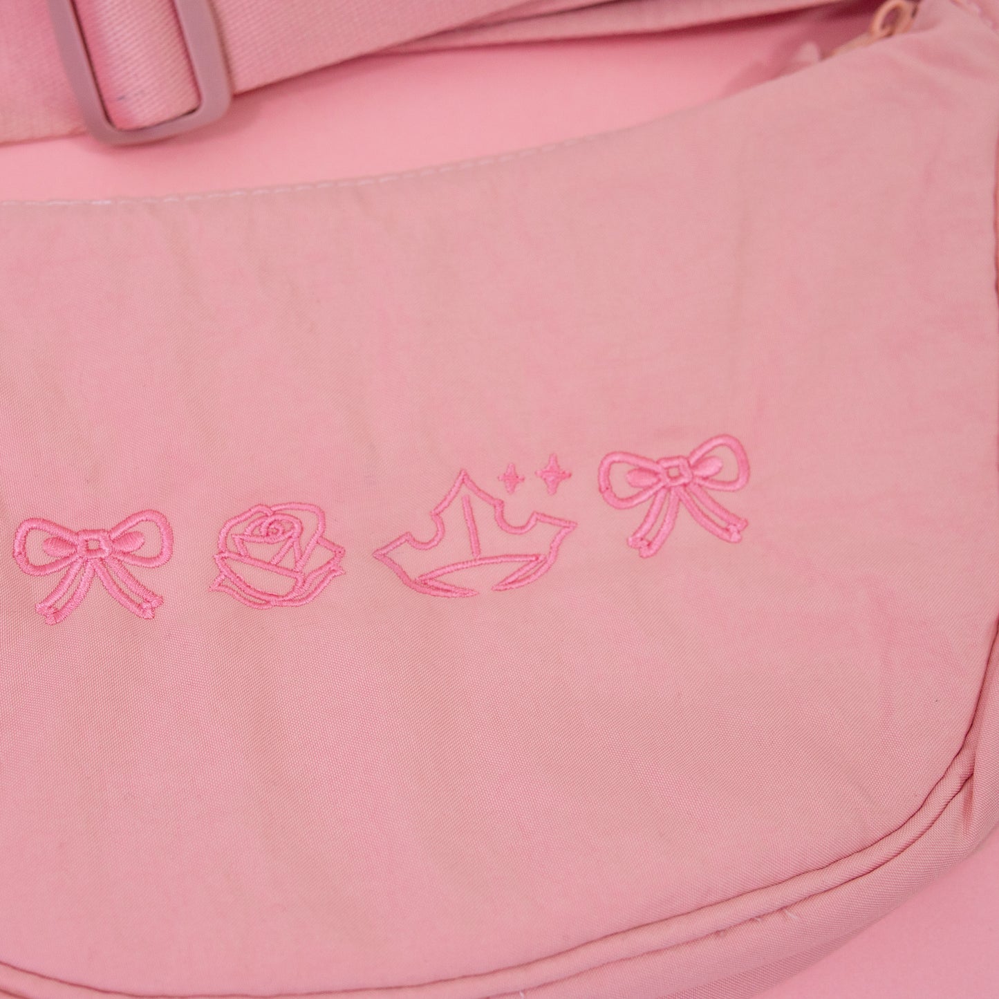 Aurora Embroidered Pink Sling Bag