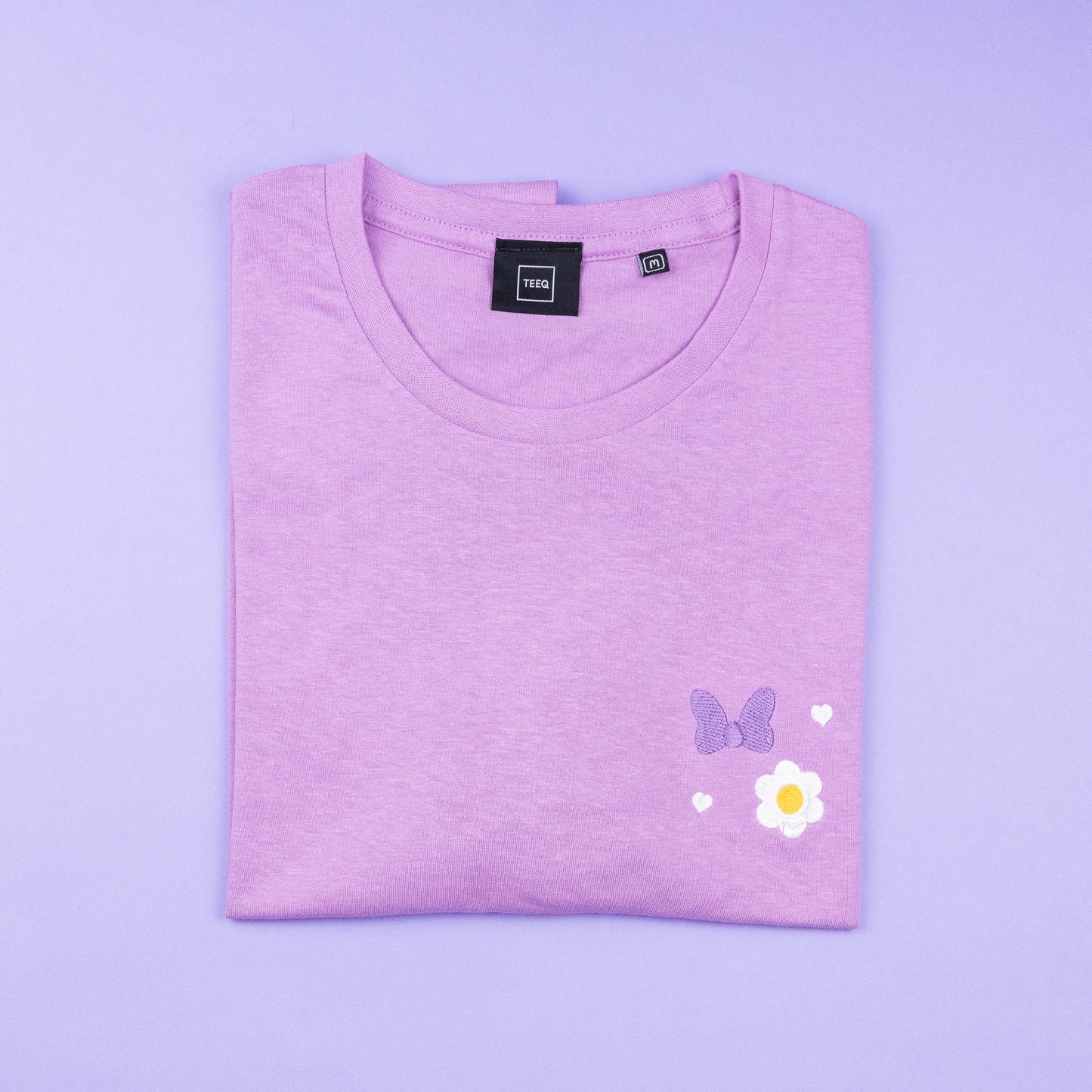 Daisy Embroidered T-Shirt - Purple