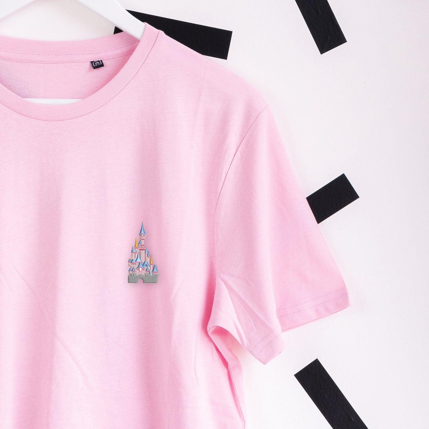 Disneyland Paris Castle Embroidered T-Shirt - Pink