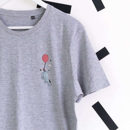 Eeyore Balloon Embroidered T-Shirt - Grey