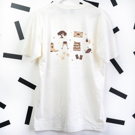 Evermore Taylor Swift Embroidered Natural T-Shirt