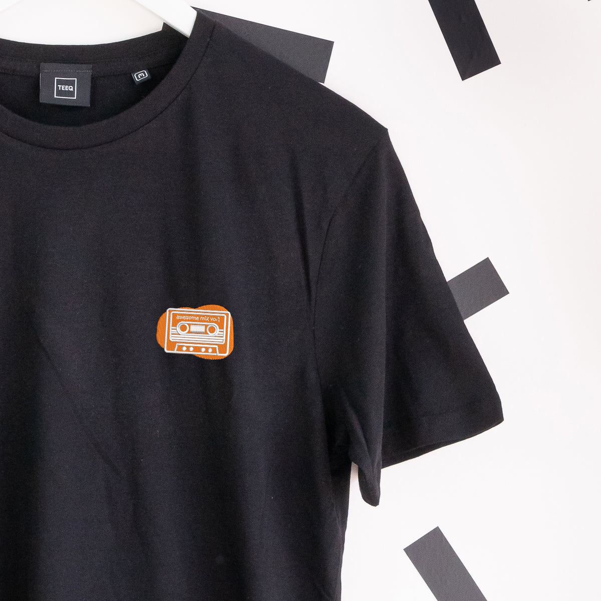 Guardians Cassette Embroidered T-Shirt - Black