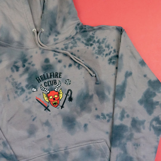 Hellfire Club Embroidered Tie Dye Hoodie