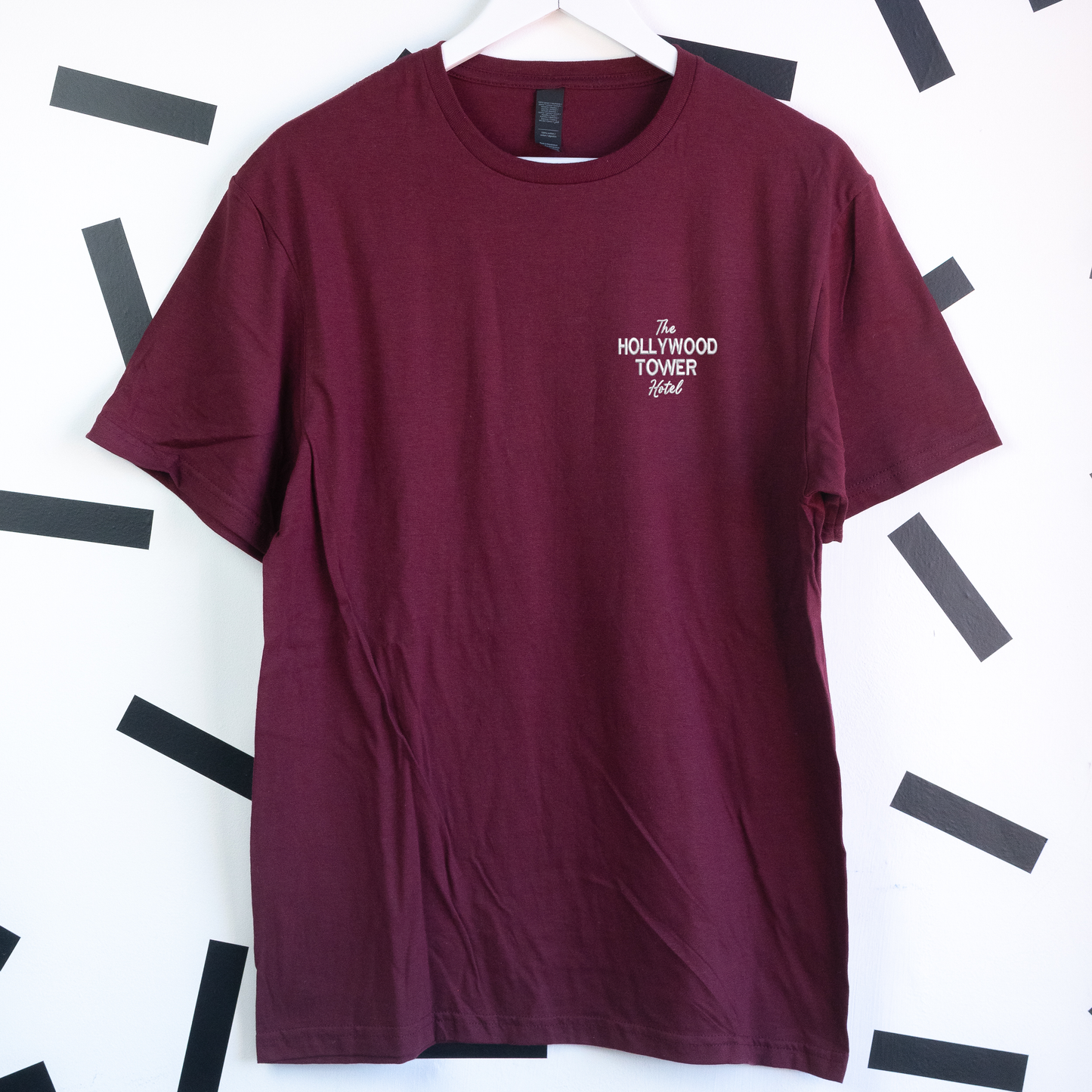 Hollywood Tower Hotel Embroidered Maroon T-Shirt