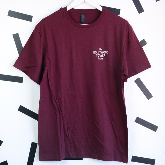 Hollywood Tower Hotel Embroidered Maroon T-Shirt