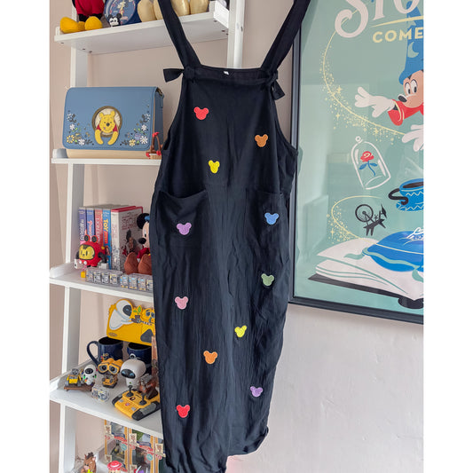 Mickey Rainbow All Over Embroidered Dungarees