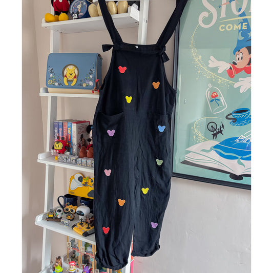 Mickey Rainbow All Over Embroidered Dungarees