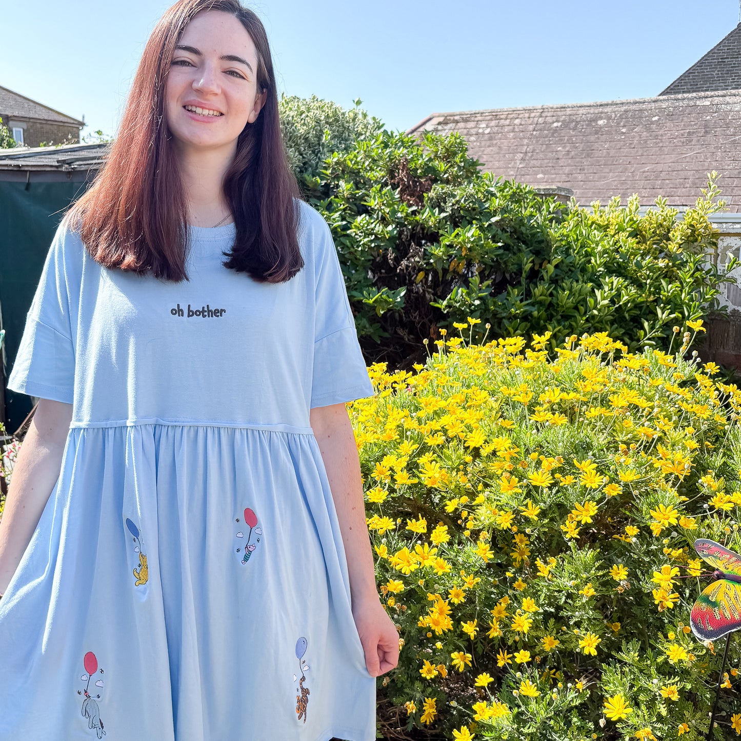 Winnie & Pals Balloon Embroidered Smock Dress