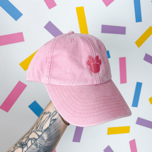 Minnie Minimal Vintage Pink Baseball Cap