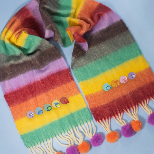 Inside Out Coloured Embroidered Scarf