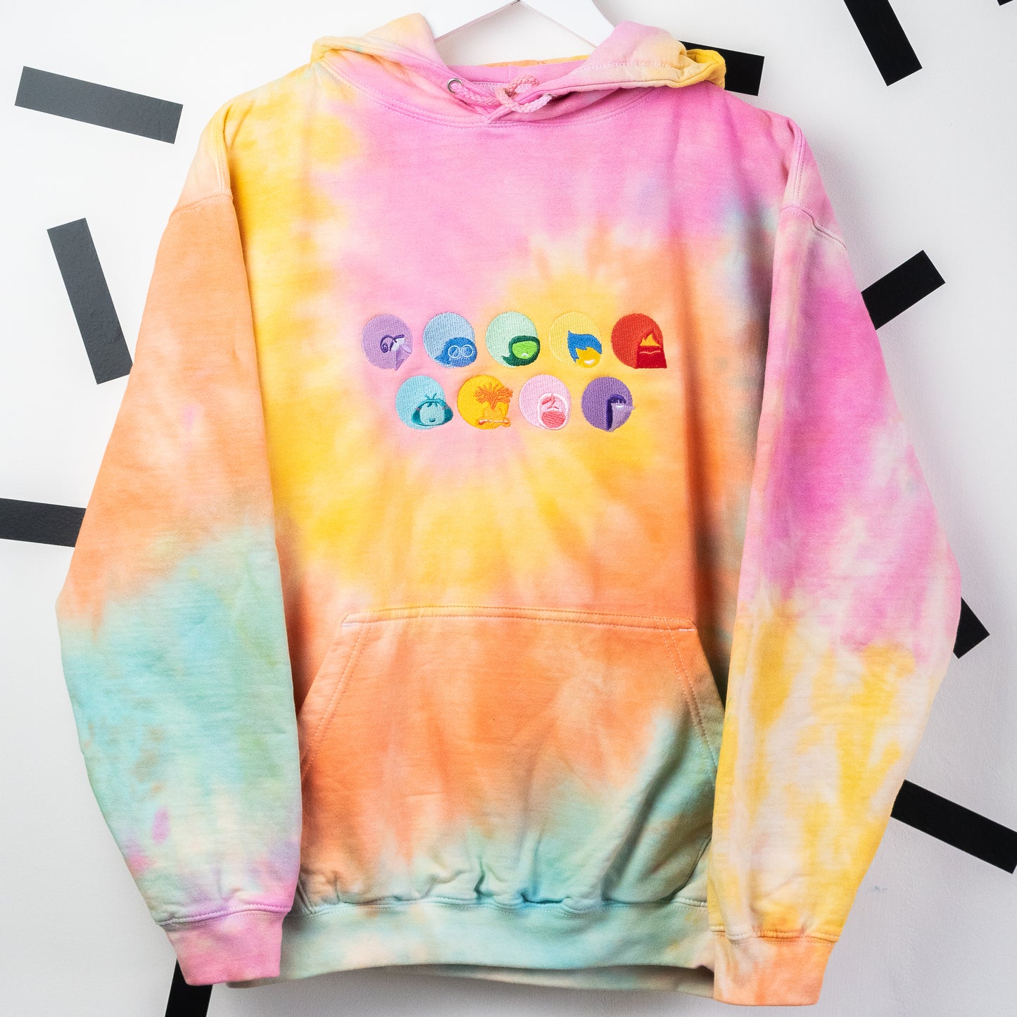 Inside Out Embroidered Tie Dye Unisex Hoodie