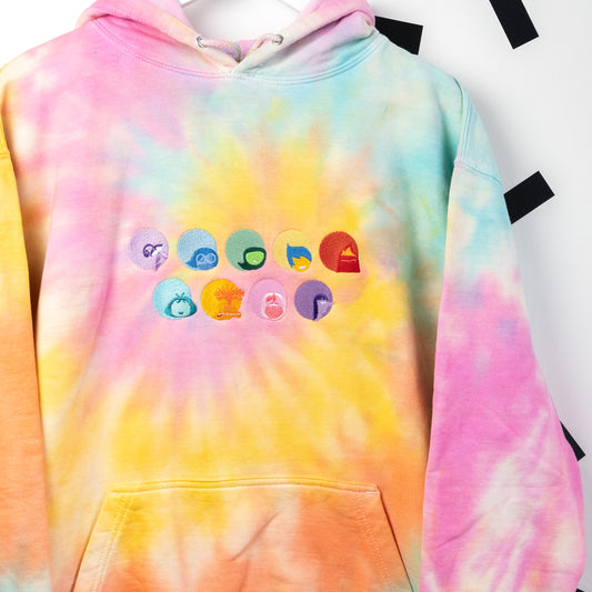 Inside Out Embroidered Tie Dye Unisex Hoodie